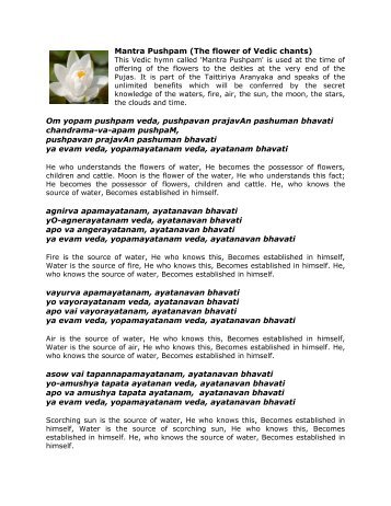 Mantra Pushpam In English Pdf